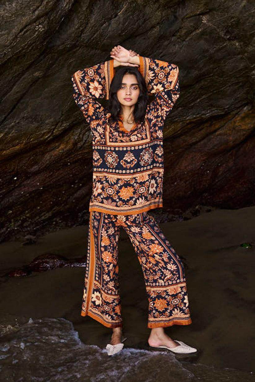 EARTH TONED PRINTED PANT - dash and dot
