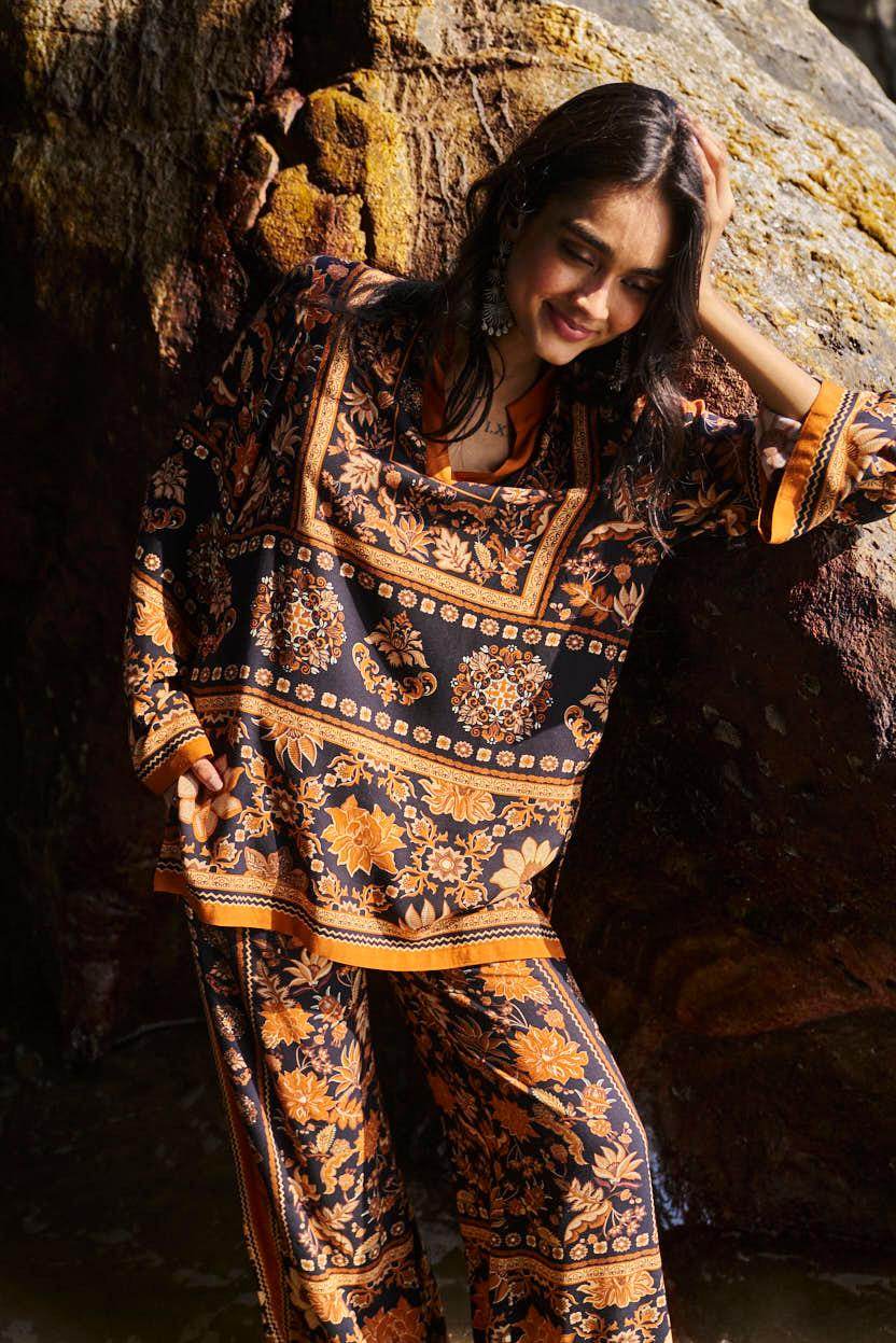 EARTH TONED PRINTED PANT - dash and dot