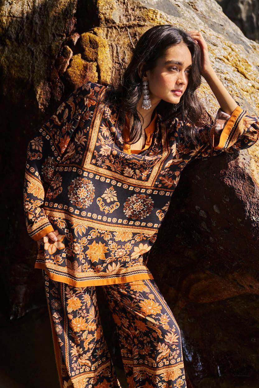 EARTH TONED PRINTED PANT - dash and dot