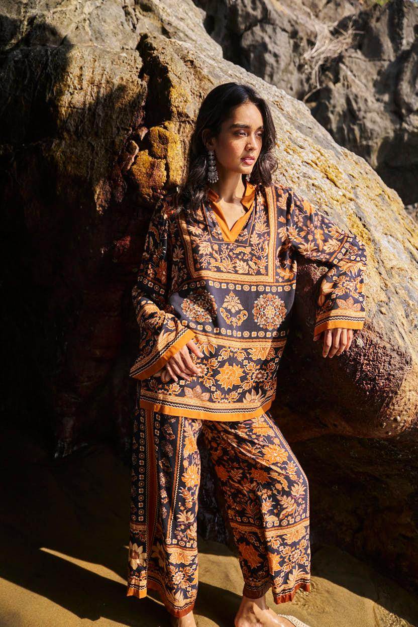 EARTH TONED PRINTED PANT - dash and dot