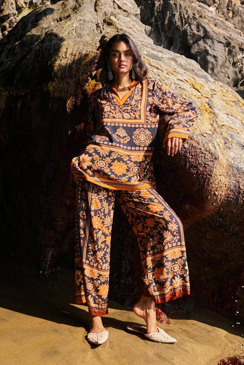 EARTH TONED PRINTED PANT - dash and dot