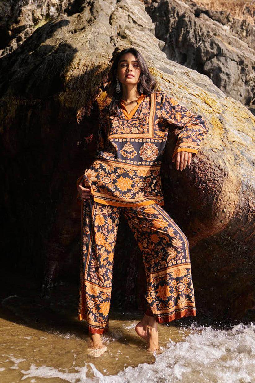 EARTH TONED PRINTED PANT - dash and dot