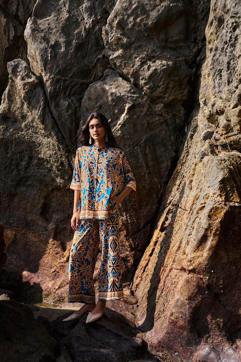 ABSTRACT FLORAL PRINTED PANT - dash and dot