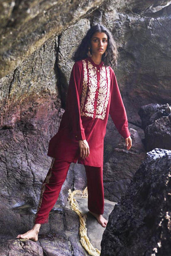 FLORAL EMBROIDERED PANT SET - dash and dot dash and dot