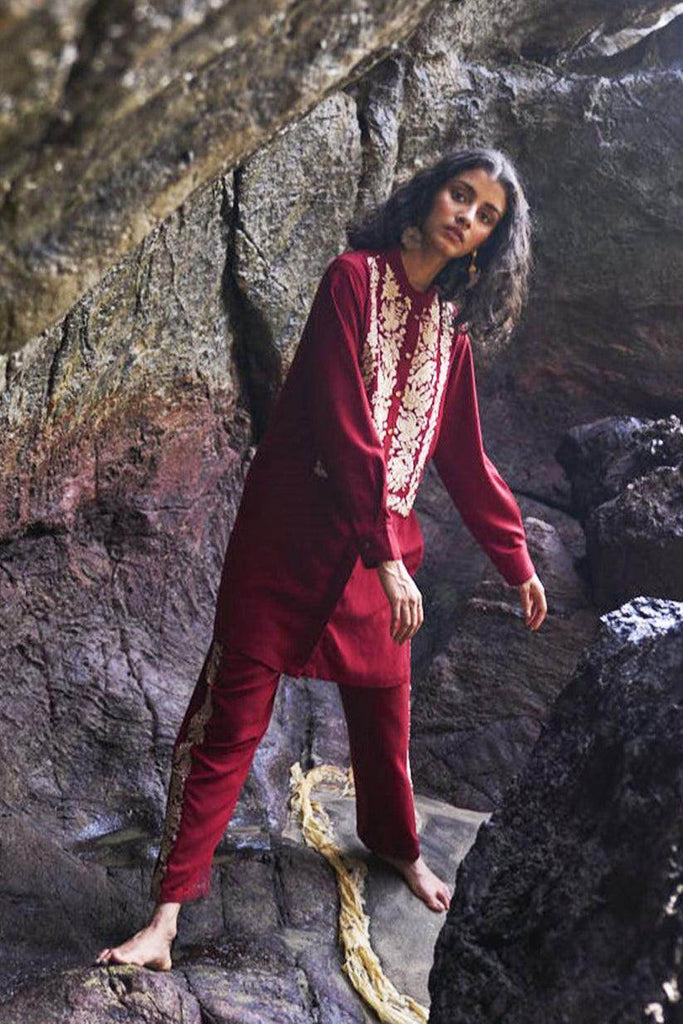 FLORAL EMBROIDERED LONG SHIRT - dash and dot dash and dot