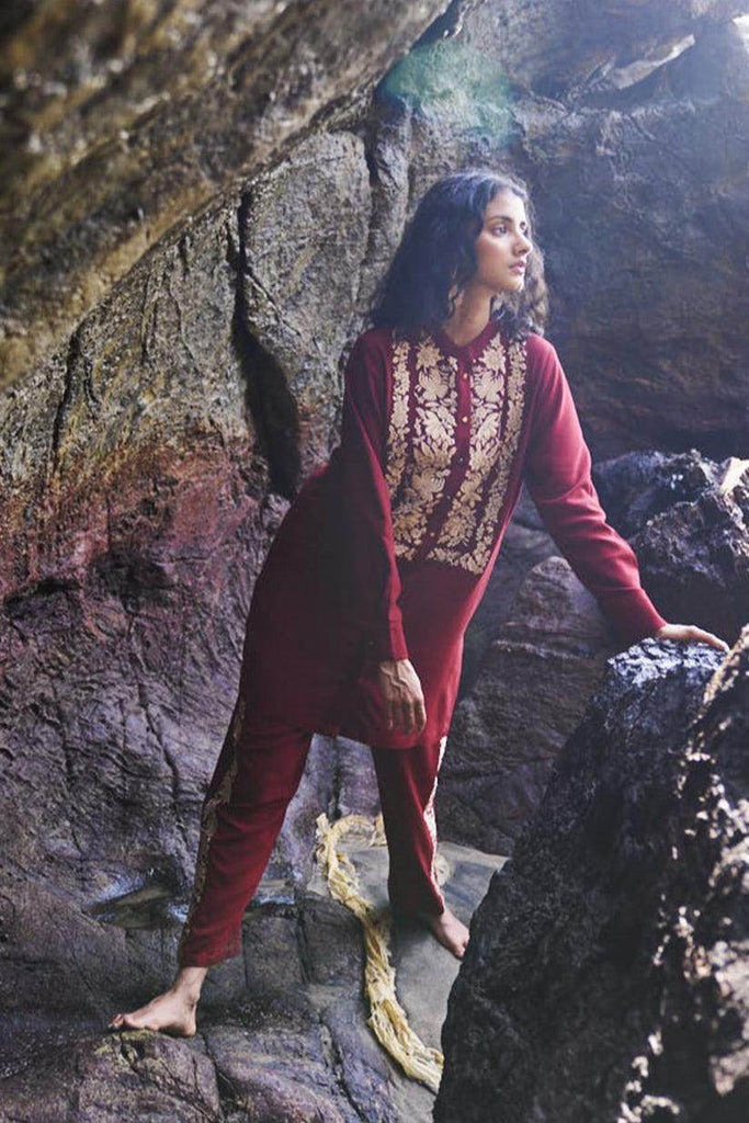 FLORAL EMBROIDERED LONG SHIRT - dash and dot dash and dot