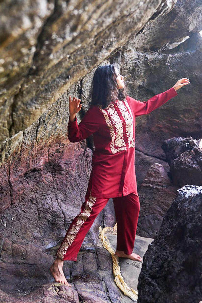 FLORAL EMBROIDERED PANT SET - dash and dot dash and dot