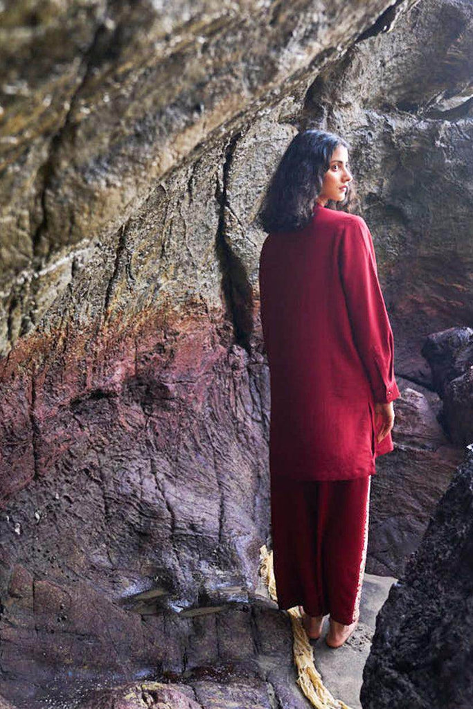 FLORAL EMBROIDERED LONG SHIRT - dash and dot dash and dot