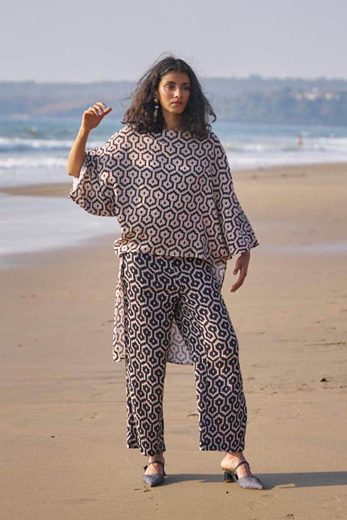 PRINTED CRINKLE COTTON PANT - dash and dot dash and dot