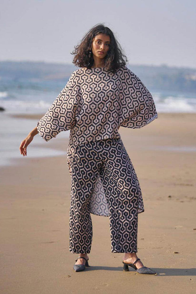 PRINTED CRINKLE COTTON PANT - dash and dot dash and dot