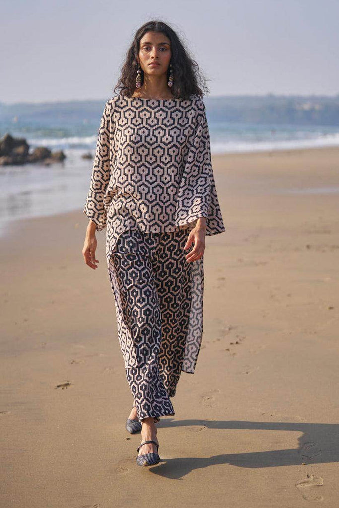 PRINTED CRINKLE COTTON PANT - dash and dot dash and dot