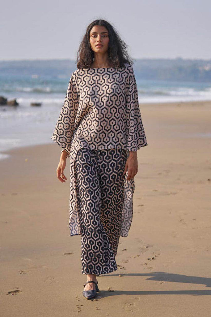PRINTED CRINKLE COTTON PANT - dash and dot dash and dot
