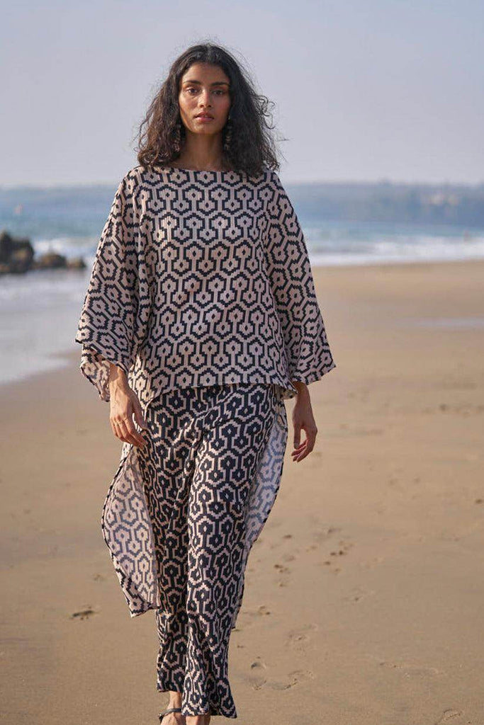 PRINTED CRINKLE COTTON PANT - dash and dot dash and dot