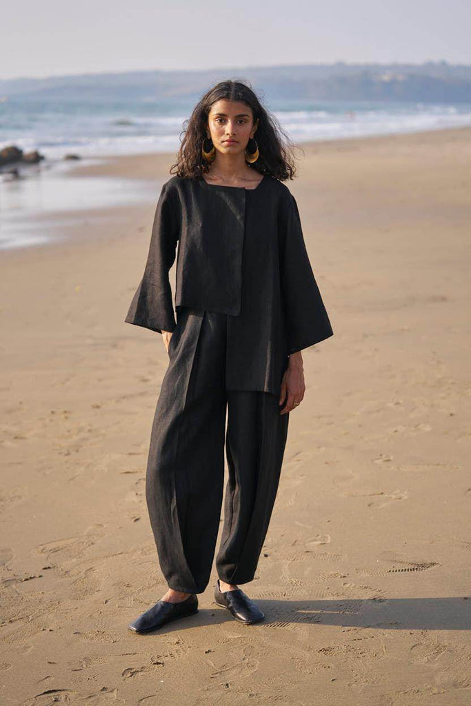 UNEVEN HEM LINEN TOP - dash and dot dash and dot