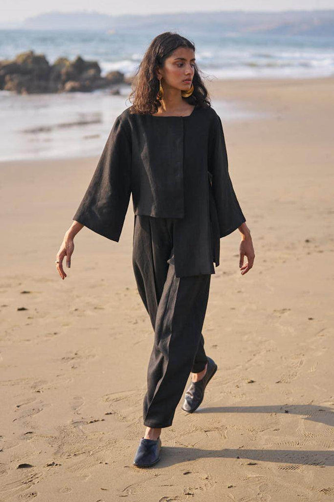 UNEVEN HEM LINEN SET - dash and dot dash and dot