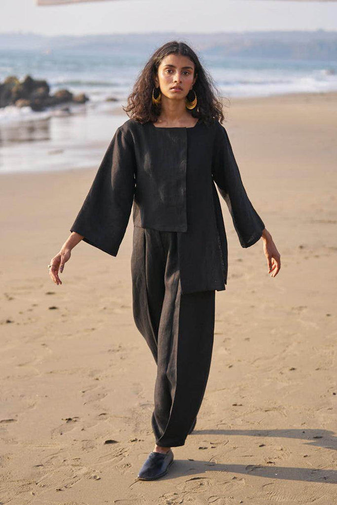 UNEVEN HEM LINEN SET - dash and dot dash and dot