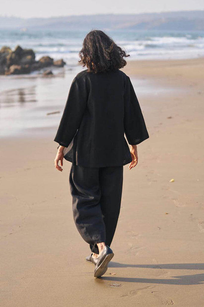 UNEVEN HEM LINEN SET - dash and dot dash and dot