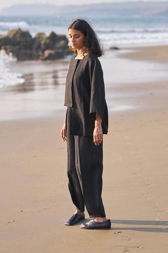 UNEVEN HEM LINEN SET - dash and dot dash and dot