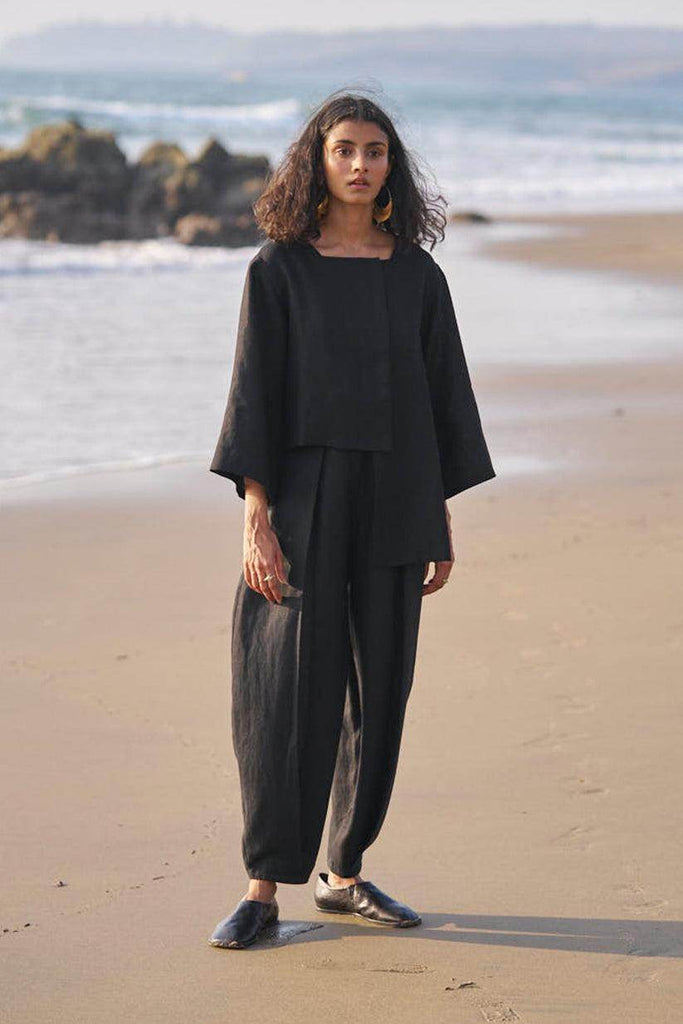 UNEVEN HEM LINEN SET - dash and dot dash and dot