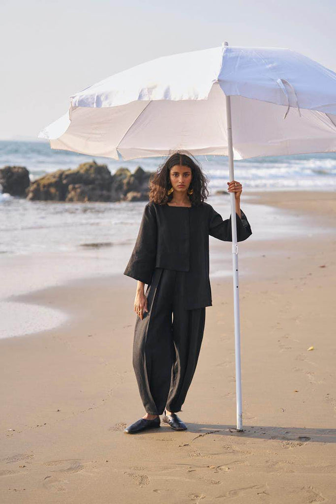 UNEVEN HEM LINEN TOP - dash and dot dash and dot