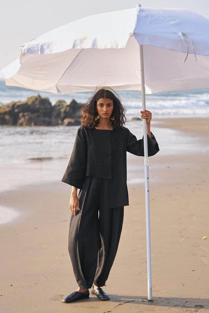 UNEVEN HEM LINEN SET - dash and dot dash and dot