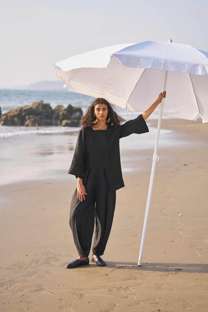 UNEVEN HEM LINEN TOP - dash and dot dash and dot