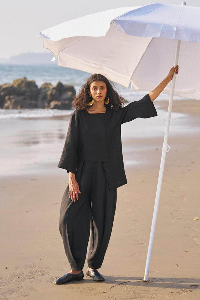 UNEVEN HEM LINEN SET - dash and dot dash and dot