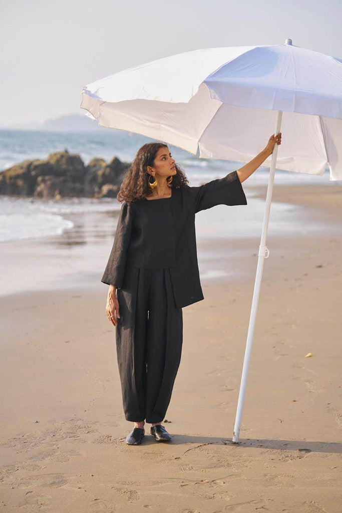 UNEVEN HEM LINEN TOP - dash and dot dash and dot