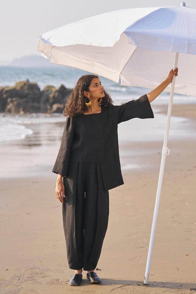 UNEVEN HEM LINEN SET - dash and dot dash and dot