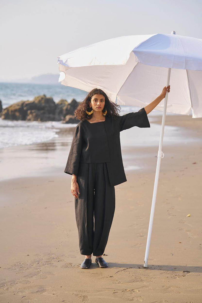 UNEVEN HEM LINEN TOP - dash and dot dash and dot