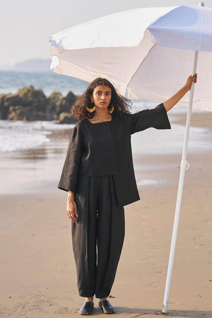 UNEVEN HEM LINEN SET - dash and dot dash and dot