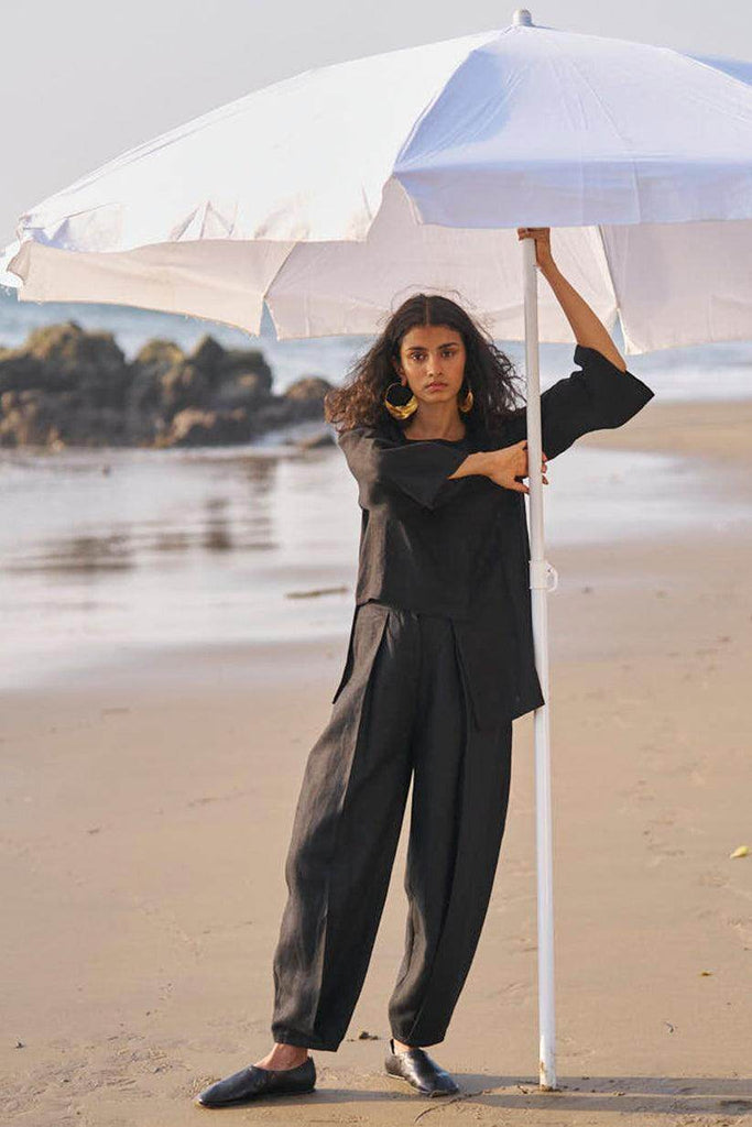 UNEVEN HEM LINEN SET - dash and dot dash and dot