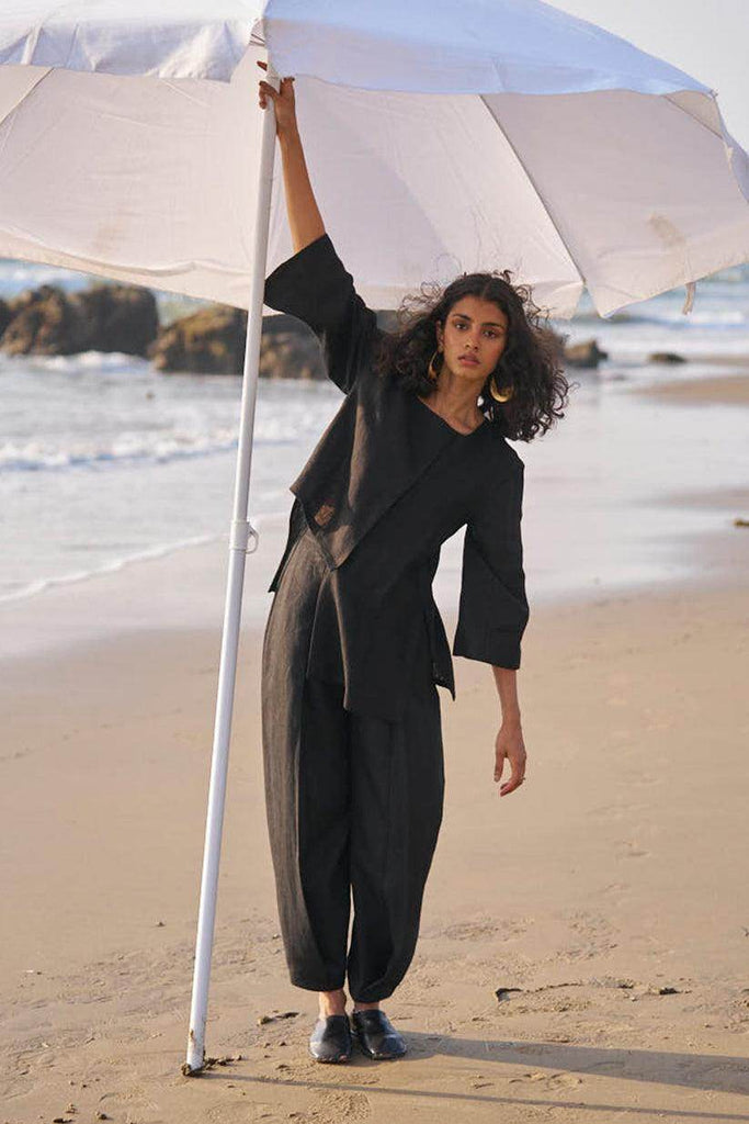 UNEVEN HEM LINEN SET - dash and dot dash and dot