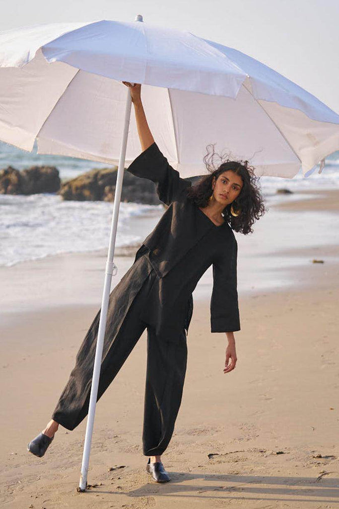 UNEVEN HEM LINEN SET - dash and dot dash and dot