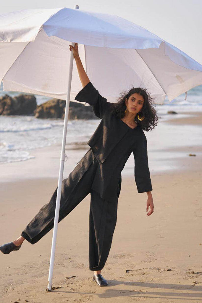 UNEVEN HEM LINEN SET - dash and dot dash and dot