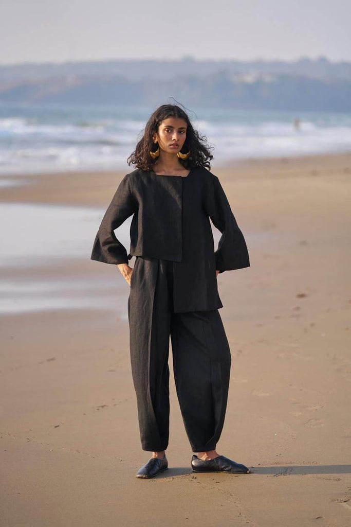 UNEVEN HEM LINEN TOP - dash and dot dash and dot