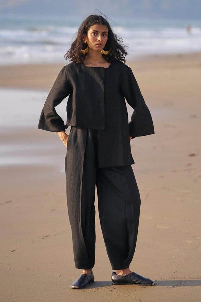 UNEVEN HEM LINEN SET - dash and dot dash and dot