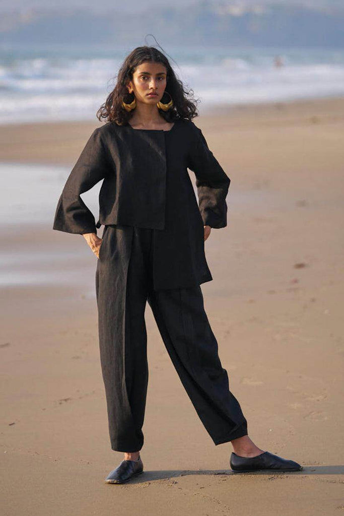 UNEVEN HEM LINEN SET - dash and dot dash and dot