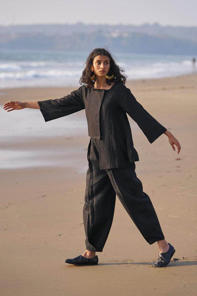 UNEVEN HEM LINEN SET - dash and dot dash and dot