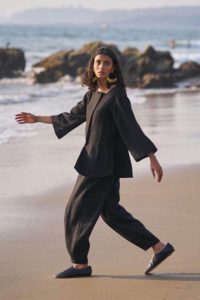 UNEVEN HEM LINEN SET - dash and dot dash and dot