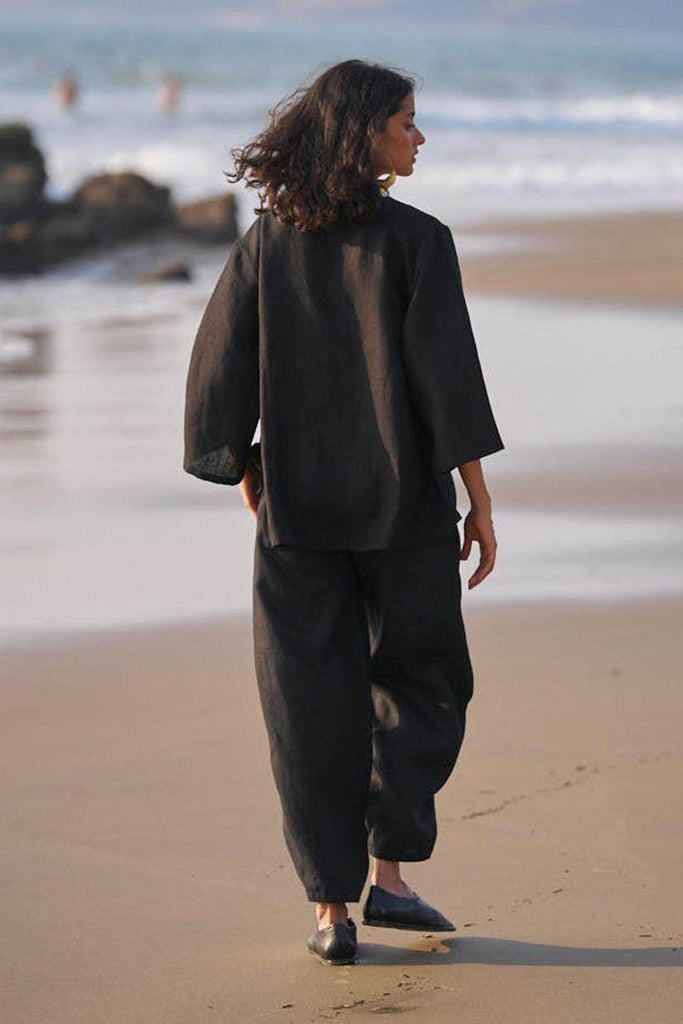 UNEVEN HEM LINEN SET - dash and dot dash and dot