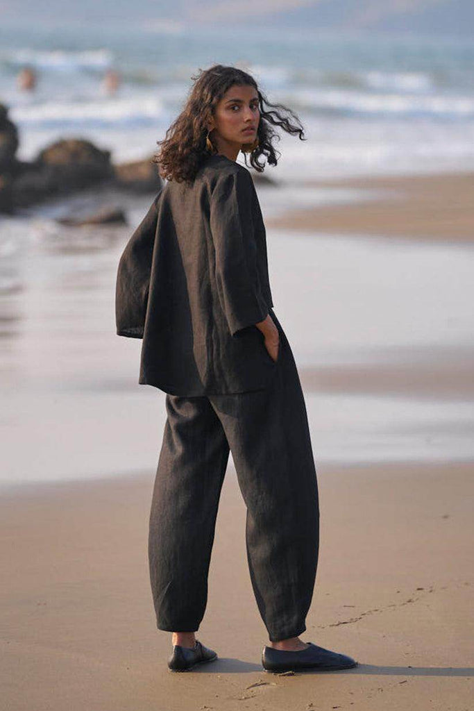 UNEVEN HEM LINEN SET - dash and dot dash and dot