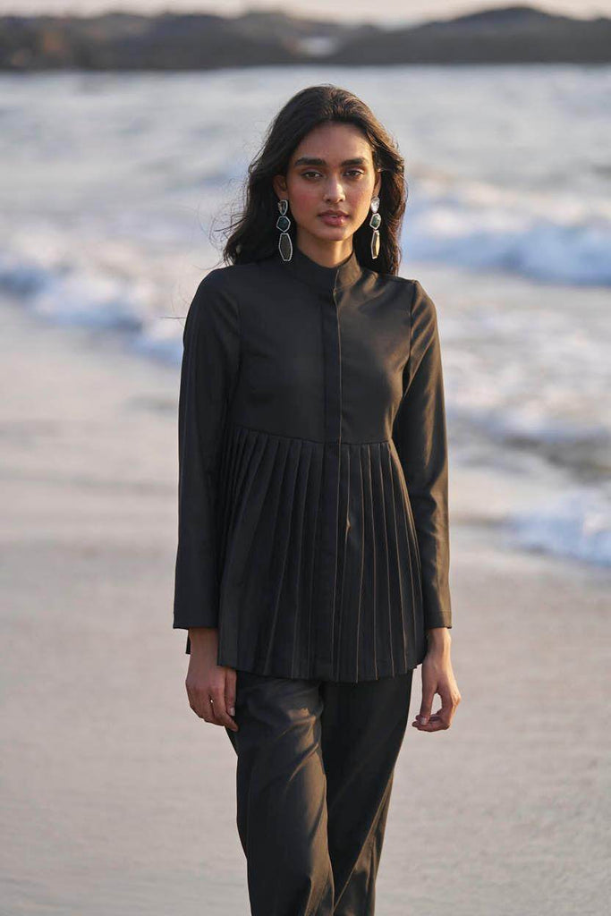 PLEATED PEPLUM TOP - dash and dot dash and dot