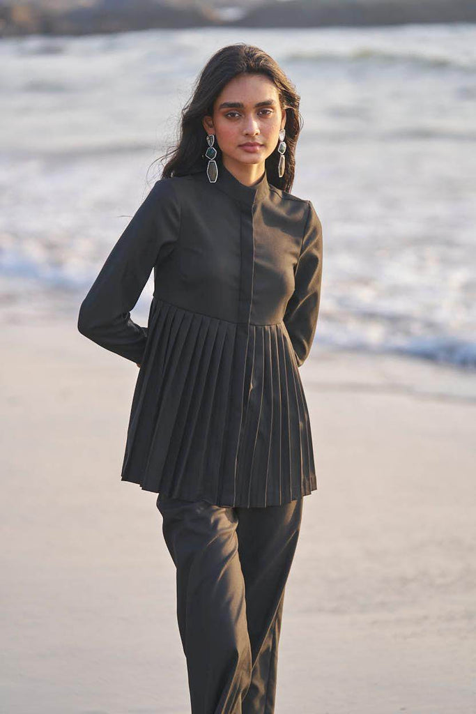 PLEATED PEPLUM TOP - dash and dot dash and dot