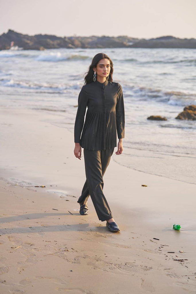 PLEATED PEPLUM TOP - dash and dot dash and dot