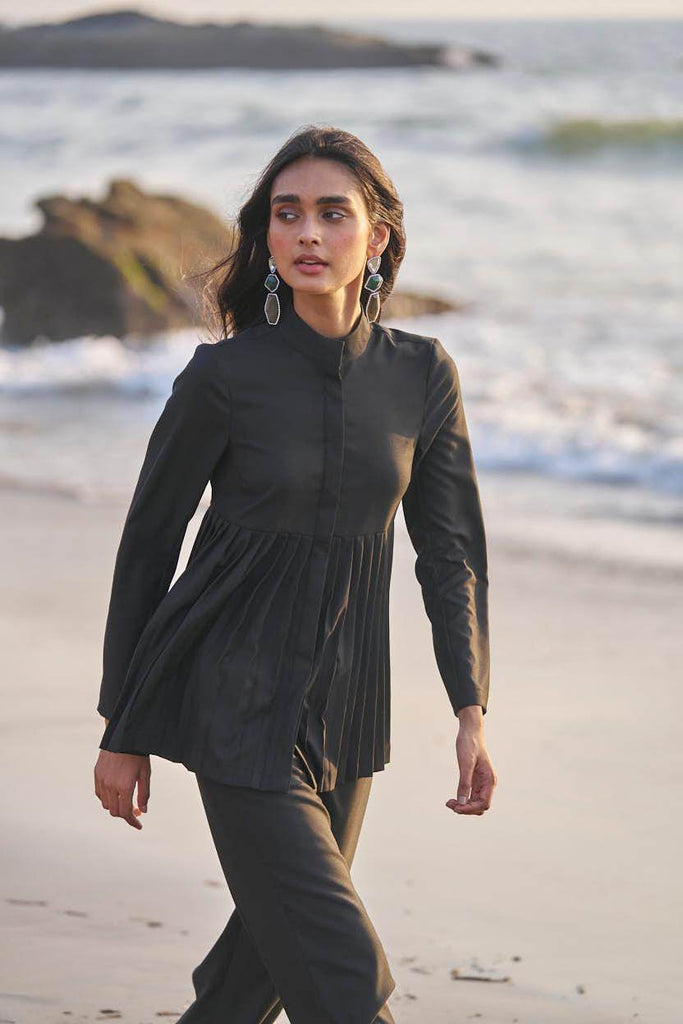 PLEATED PEPLUM TOP - dash and dot dash and dot