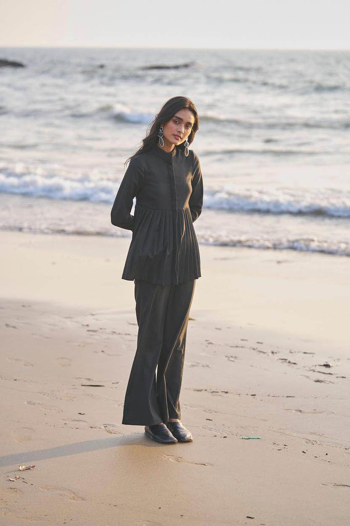 PLEATED PEPLUM TOP - dash and dot dash and dot