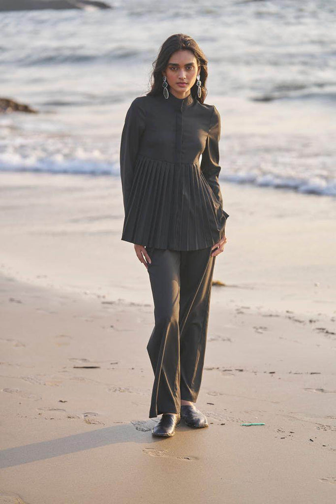 PLEATED PEPLUM TOP - dash and dot dash and dot