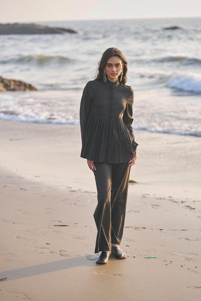 PLEATED PEPLUM TOP - dash and dot dash and dot