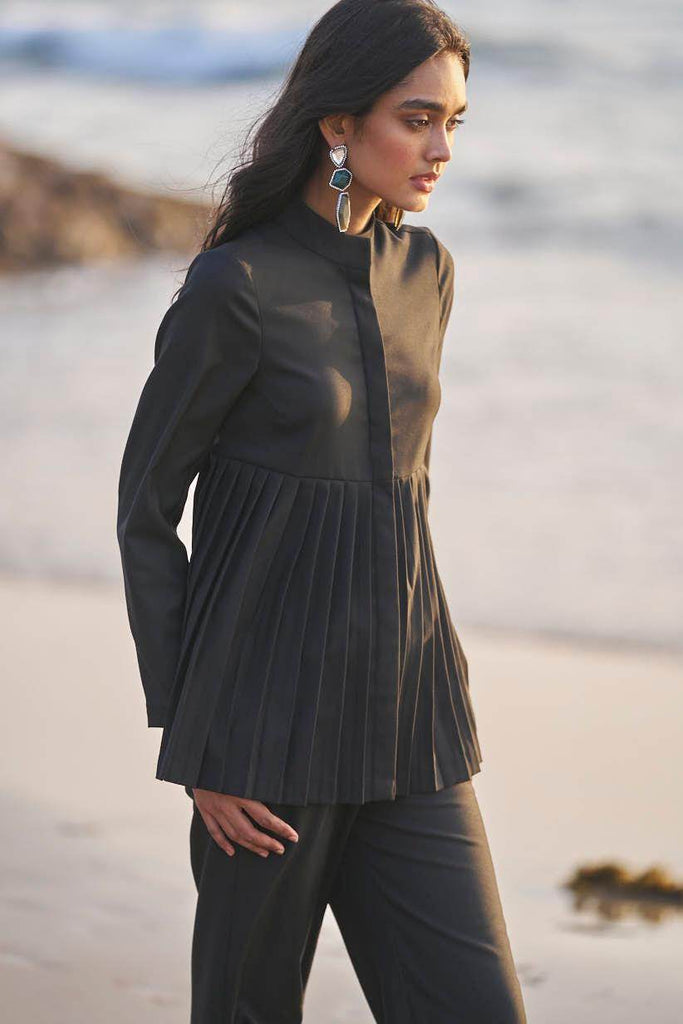 PLEATED PEPLUM TOP - dash and dot dash and dot